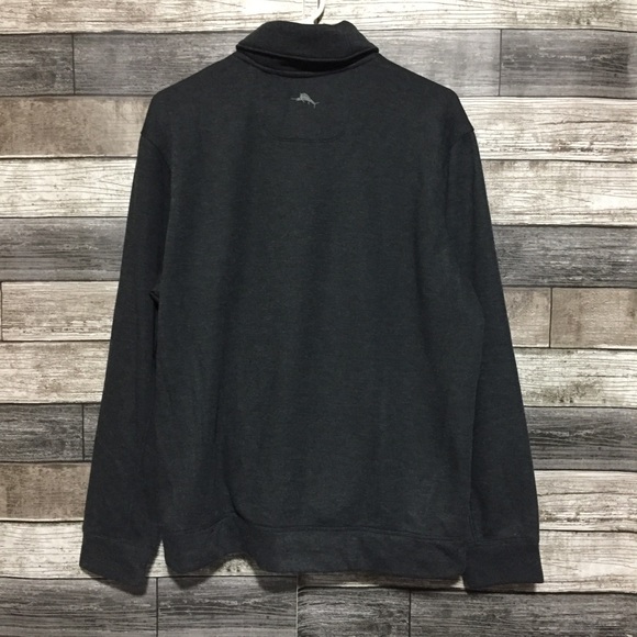 Tommy Bahama Shawl Collar Sweatshirt Men’s M Gray Polyester Wool Soft - Picture 4 of 10